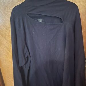 torrid Black Long Sleeve Cutout Top